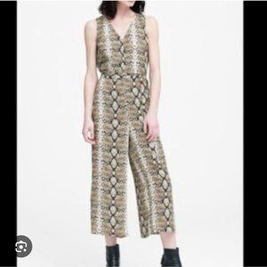 Banana Republic Python Print Cropped Jumpsuit 4